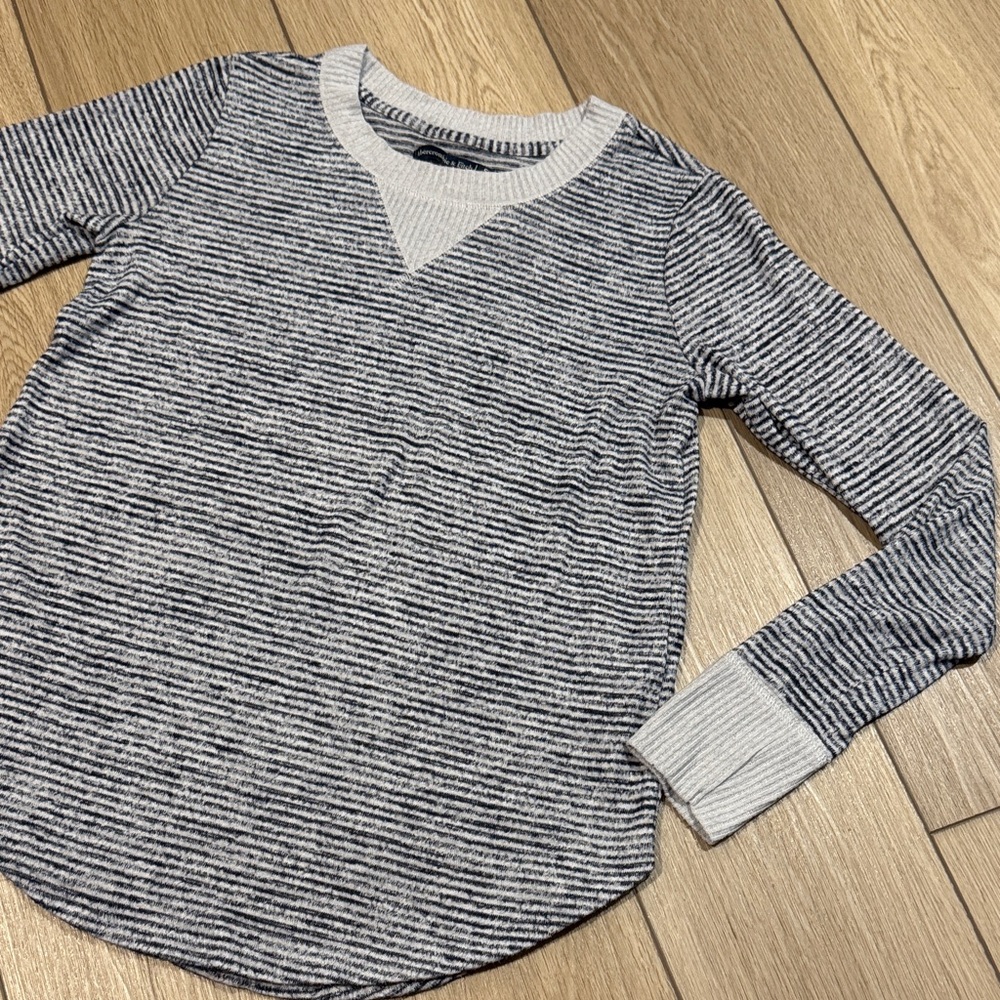 Abercrombie & Fitch Stripe Cozy Long Sleeve Shirt size S|Loungewear Comfy